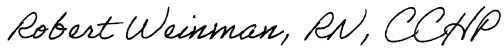 Robert Weinman, RN, CCHP - Signature