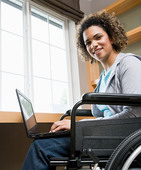 disabled woman with laptop
