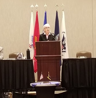 Secretary Kolar speaking at VFW State Convention 6.10.22