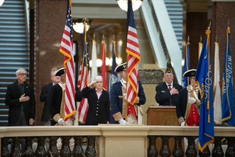 Veterans Day 2022 in WI Capitol Rotunda Color Guard
