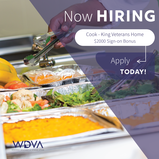 WDVA Job image Cooks and Food Service openings
