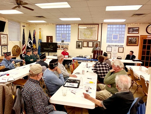 Sec Bond and Jeremy Lyon visit AL Post 501 in Madison