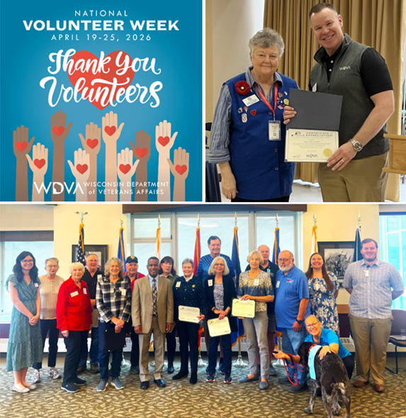 Volunteer banquet and volunteer week photo collage April 2026