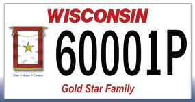 Gold star license plate image July 2026