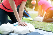 CPR training with dummies