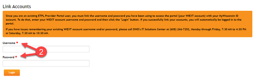 ETPL link account arrows