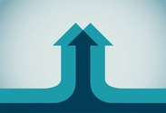 Arrows converging together upward