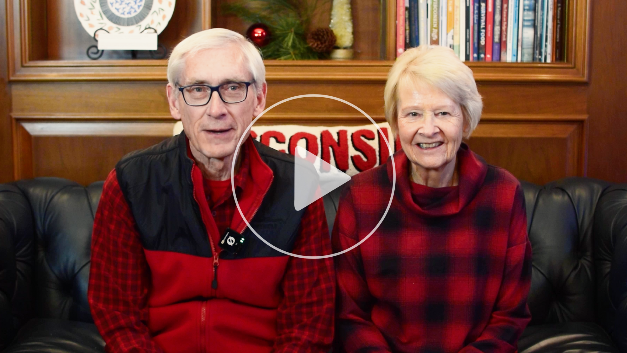 Governor Tony Evers and First Lady Kathy Evers in Kwanzaa video. 