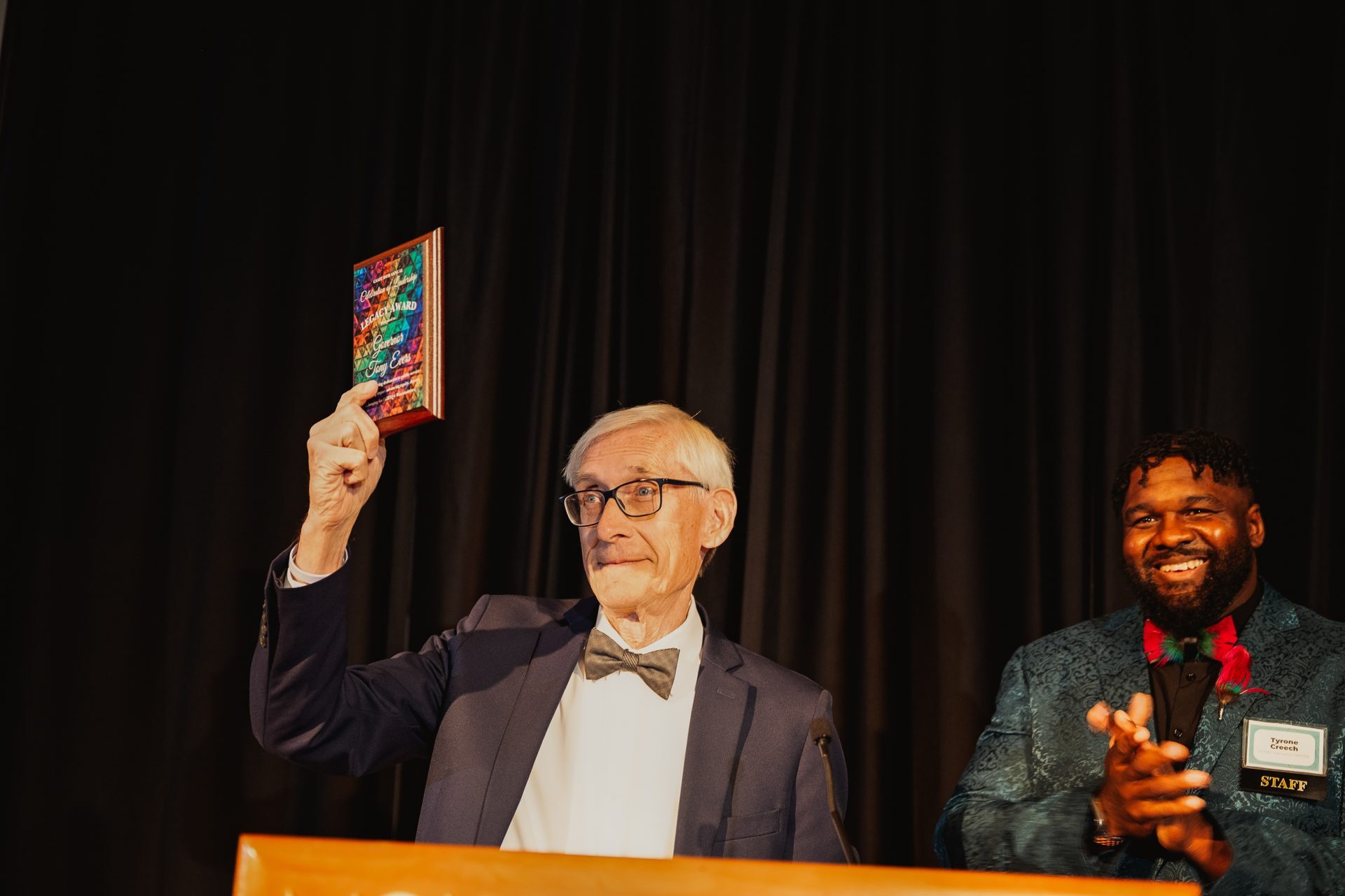Gov. Evers speaks and receives award at GSAFE 30th Annual Celebration of  Leadership in Madison.