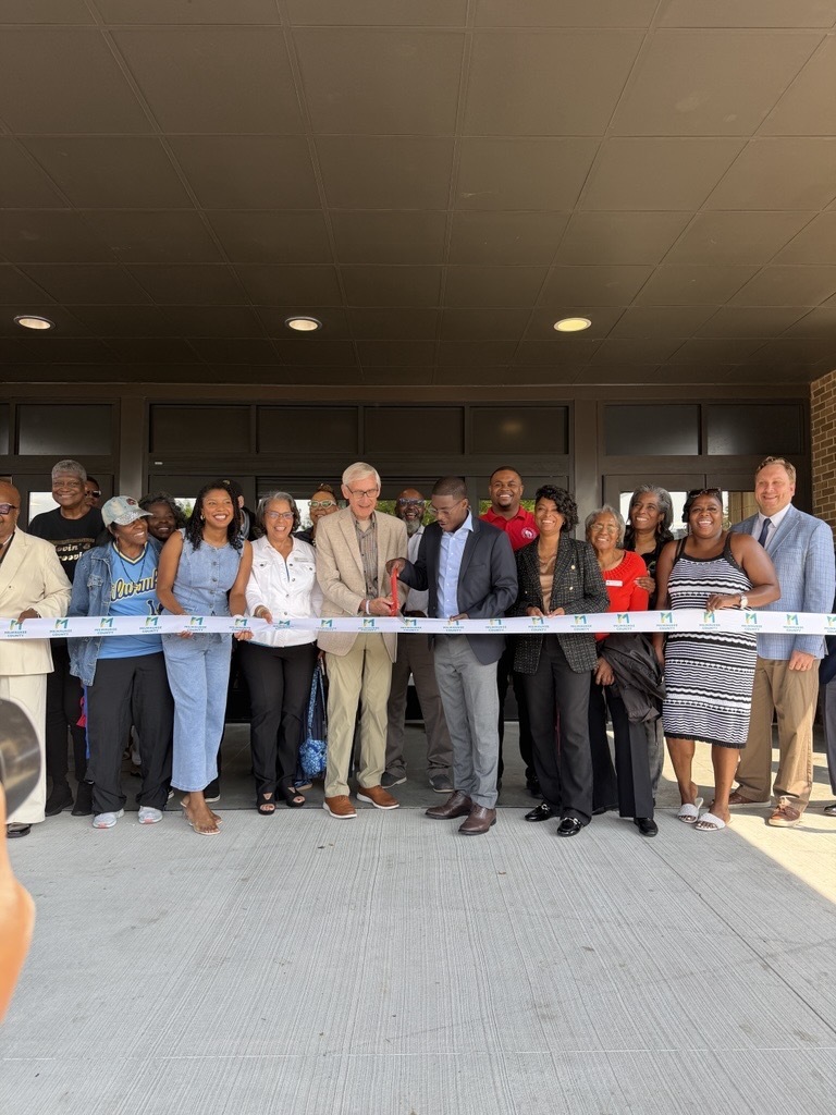 Gov. Evers, County Executive Crowley, and stakeholders cut the ribbon at the grand reopening of the Clinton & Bernice Rose Senior Center. Gov. Evers, County Executive Crowley, and stakeholders cut the ribbon at the grand reopening of the Clinton & Bernice Rose Senior Center.