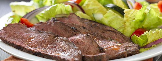 Caribbean Jerk Tri-Tip Over Basil Lime Salad -narrow