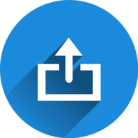 blue upload icon