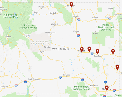 Map of Adoption Consultant's Visits in Dec. 2018