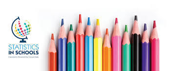 Logo for Census Bureau Statistics in Schools program showing several colored pencils