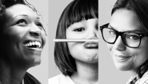 Three portraits of young women