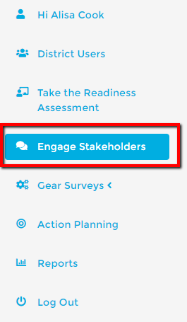 engage stakeholders menu icon on the future ready dashboard