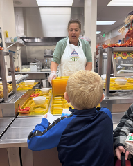 Serving a meal on Farm to School Day