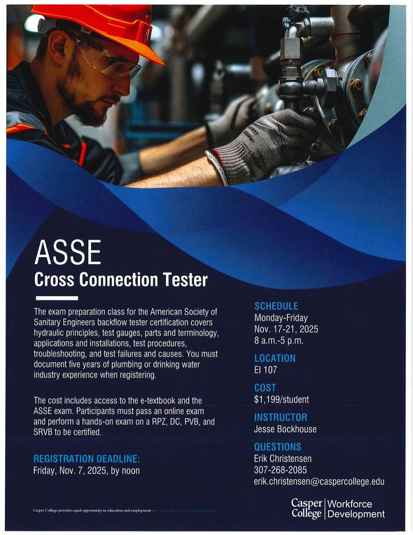 ASSE Cross Connection Test Certification Flyer
