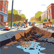 Broken Sewer Line Graphic