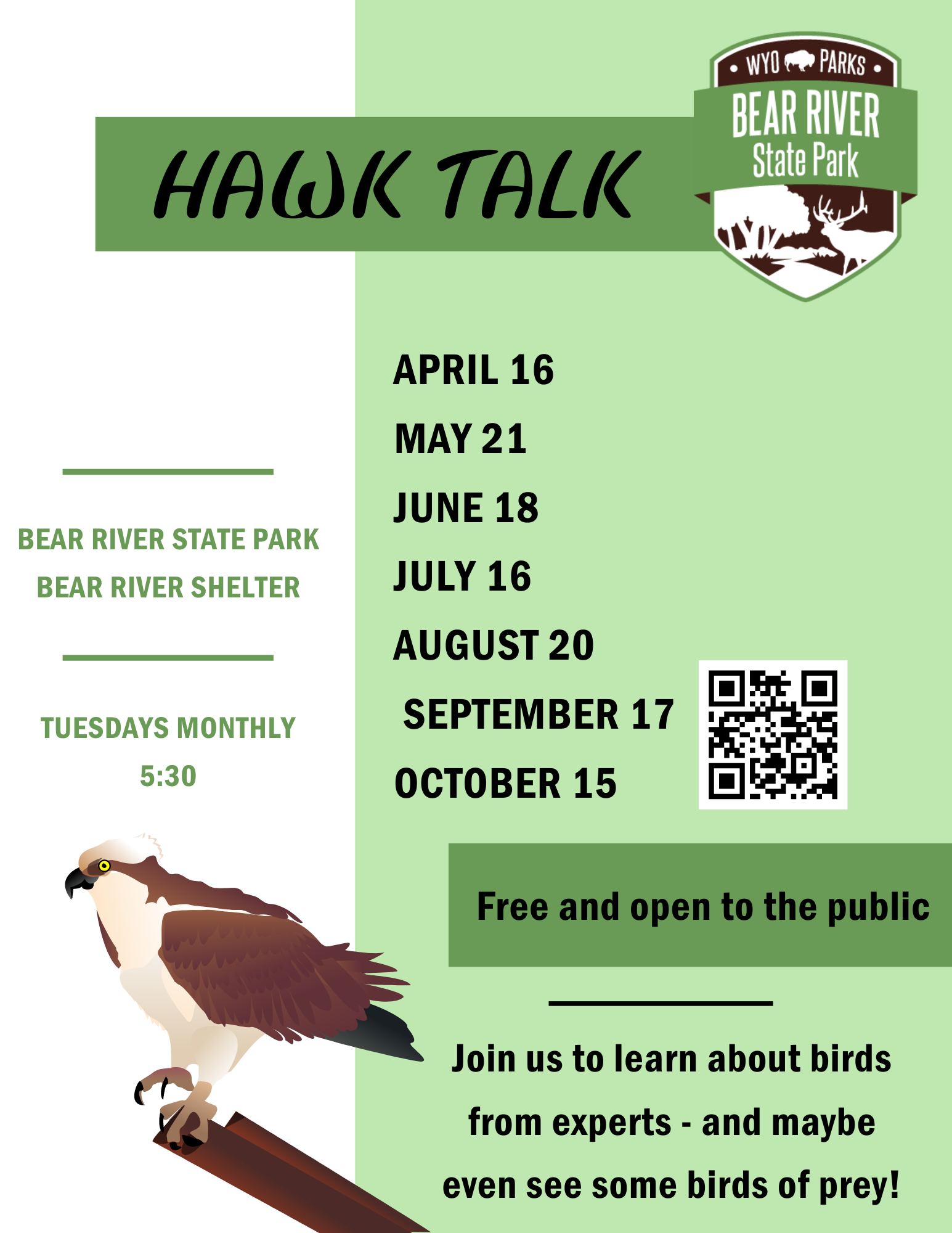 Hawk talks at Bear River