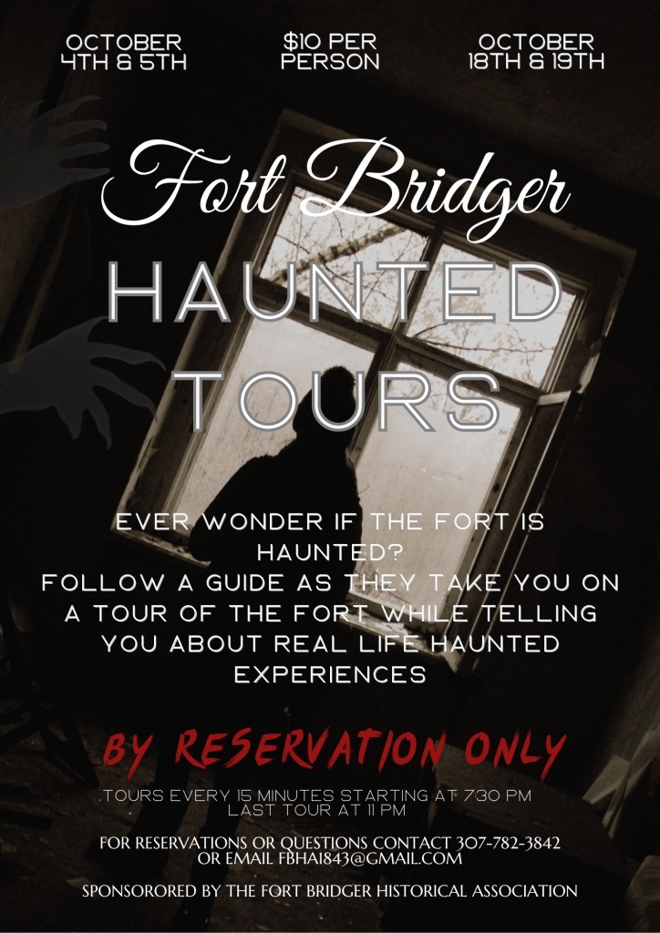 Fort Bridger Haunted tour flyer. information in body