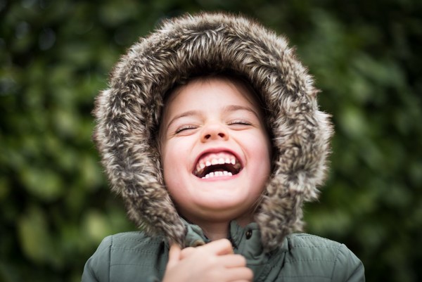 Child laughing cold