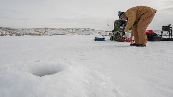 ice fishing early