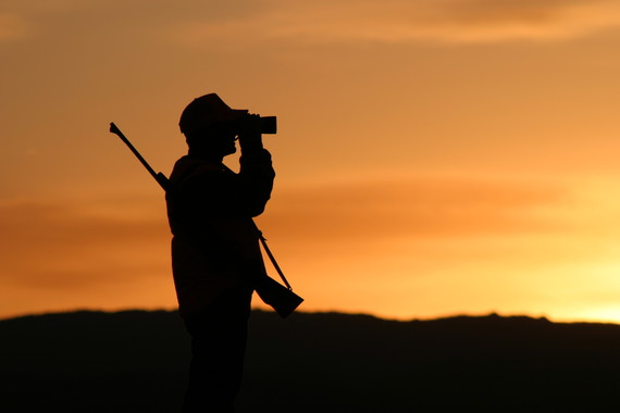 Hunter looking out into the sunset