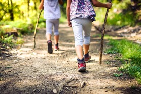 Kids hiking