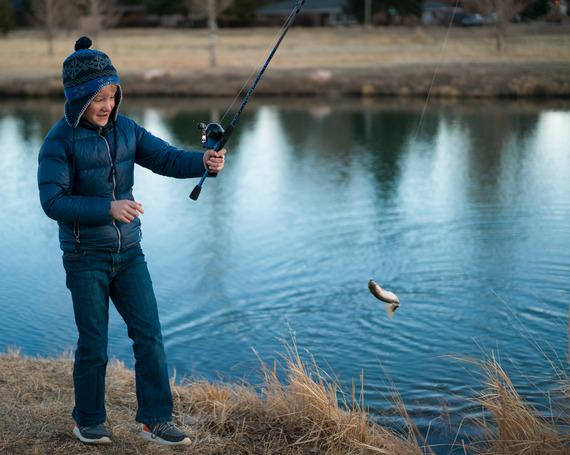 Fall fishing with kids