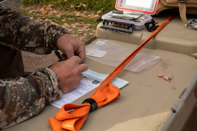 Hunter submitting CWD samples