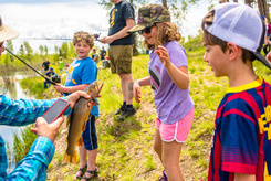 Kids enjoying Free Fishing Day