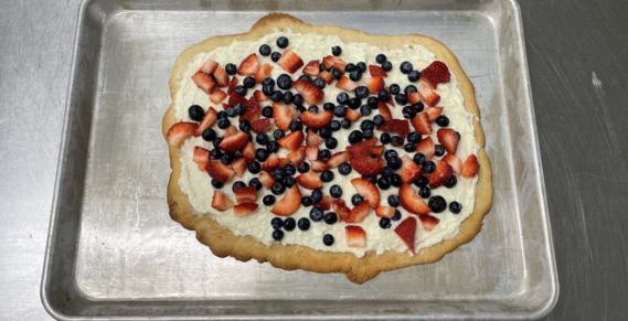 Step 11 of making a fruit pizza