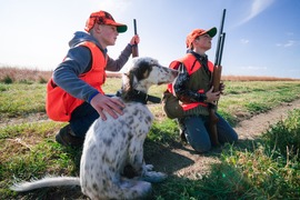 Kids pheasant hunting