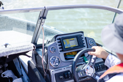 Person driving a boat 