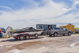 Boat stopped at the Cheyenne I-25 AIS check station