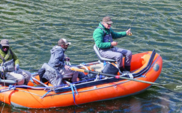 Fly Fishermen in a boat