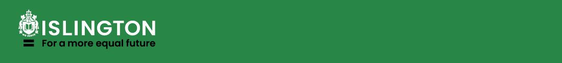 Islington email header banner, primary green